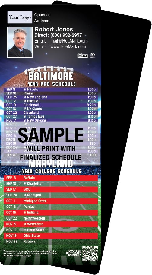 Football Schedules | ReaMark Real Estate Magnets